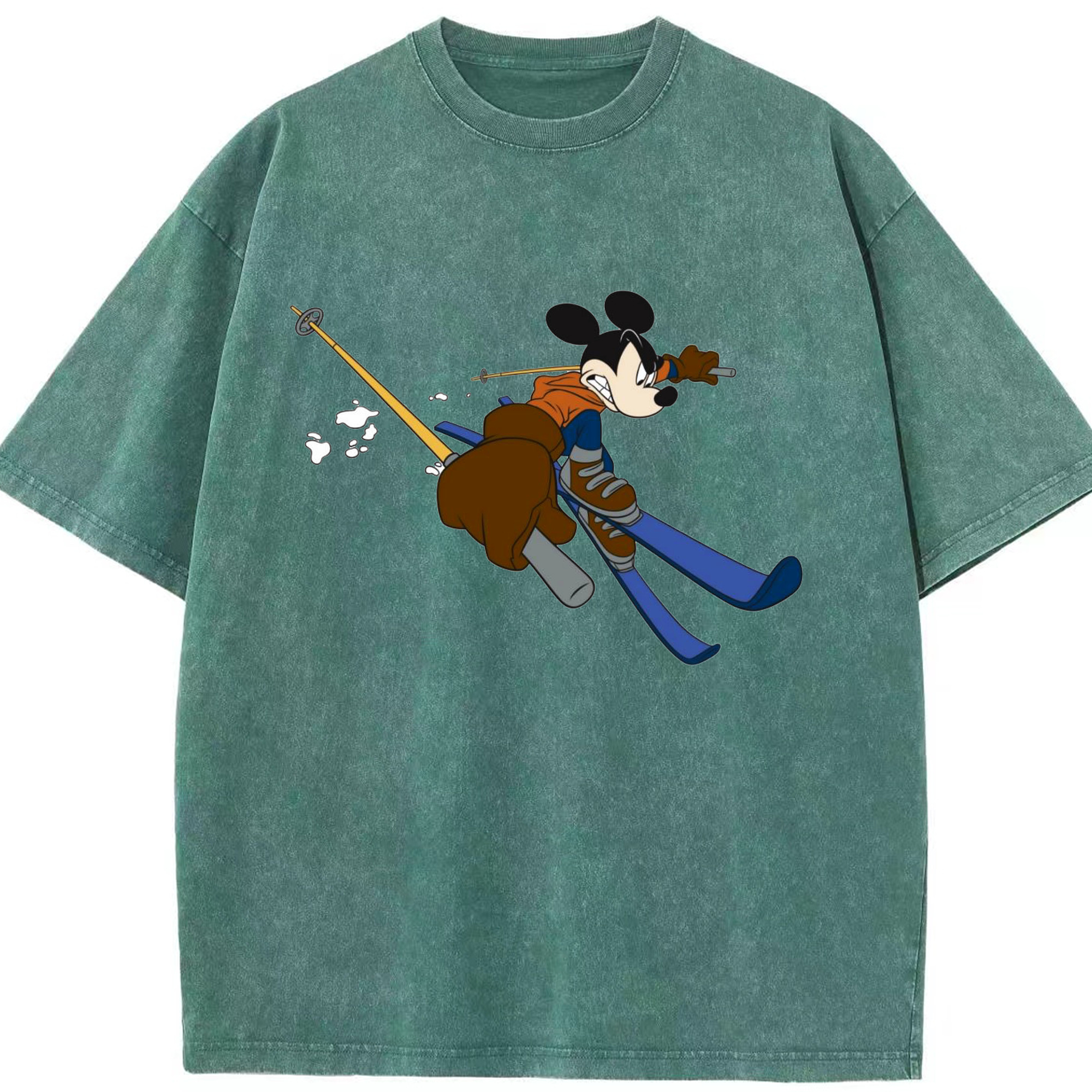 （画像用） ミッキーマウス Mickey Mouse 綿100% ヴィンテージ風 半袖Tシャツ（フロントプリント）
